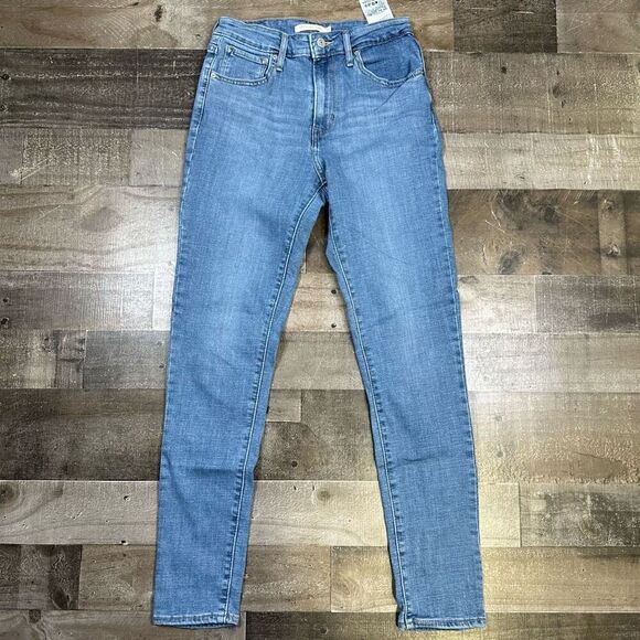 Levi’s 721 Women’s Size 27 High Rise Skinny Jeans Blue Medium Wash Denim Stretch - Picture 1 of 9